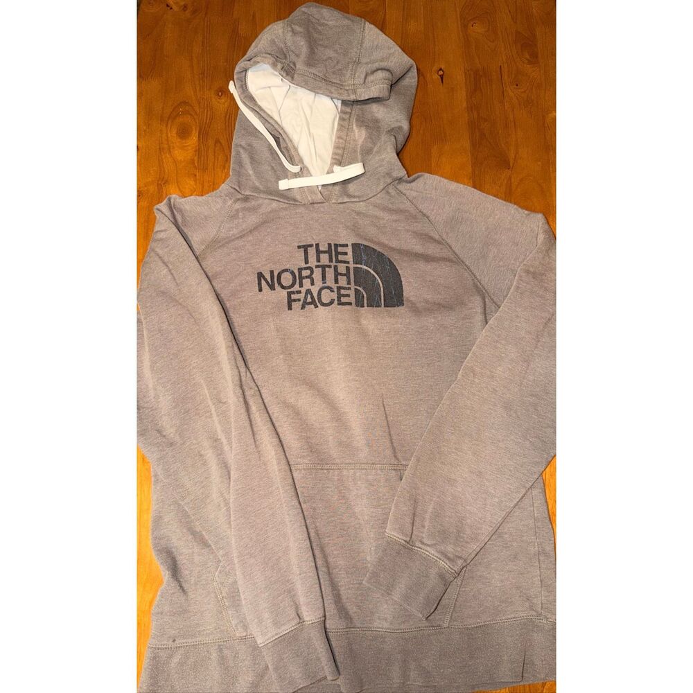 The North Face Womes Size XL Half Dome Gray Hoodie Sweatshirt, Long Sleeves
